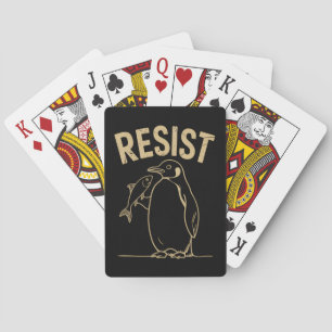 Verzet tegen activisme pinguïns protesteren pokerkaarten