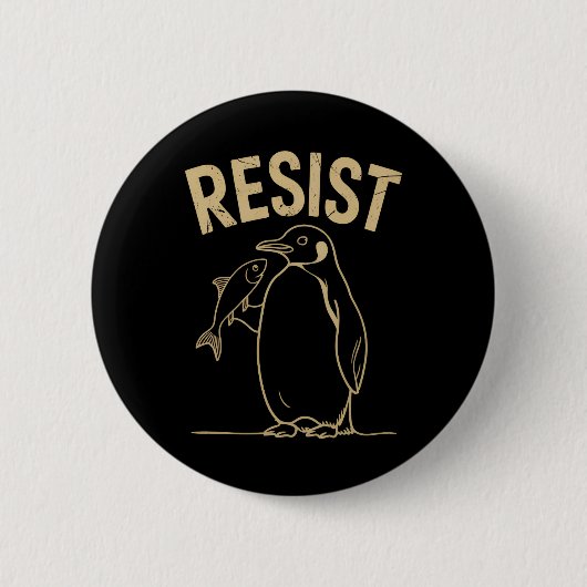 Verzet tegen activisme pinguïns protesteren ronde button 5,7 cm (Voorkant)