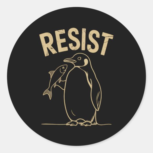 Verzet tegen activisme pinguïns protesteren ronde sticker (Voorkant)