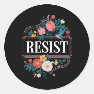 Verzet tegen bloemenprotest Trump Anti Trump 3 Ronde Sticker