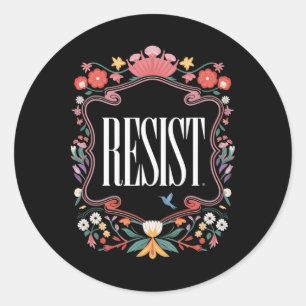 Verzet tegen bloemenprotest Trump Anti Trump Ronde Sticker