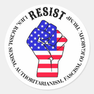 Verzet tegen fascisme, oligarchie, anti-Trump Ronde Sticker