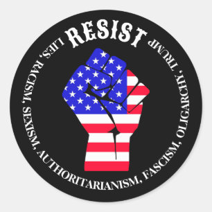 Verzet tegen fascisme, oligarchie, anti-Trump Ronde Sticker