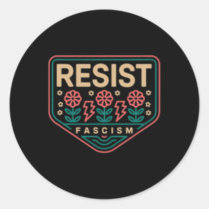 Verzet tegen fascisme Protest Trump Anti Trump 2 Ronde Sticker