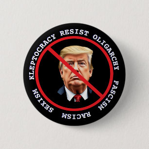 Verzet tegen fascisme, racisme   Anti-Trump Politi Ronde Button 5,7 Cm