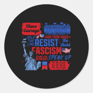 Verzet tegen fascisme Vrijheidsbeeld Liberal Activ Ronde Sticker