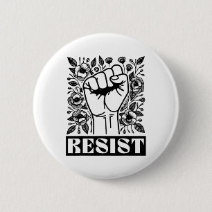 Verzet tegen Floral Anti Trump Politiek Protest Li Ronde Button 5,7 Cm