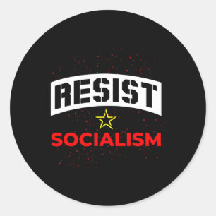 Verzet tegen het socialisme 1 ronde sticker