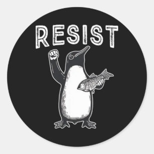 Verzet tegen politiek protest Penguin Ronde Sticker