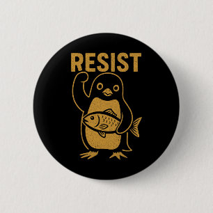 Verzet tegen rebellenpinguïn anti-Trump protest te Ronde Button 5,7 Cm