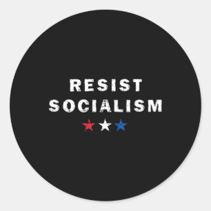 Verzet tegen socialisme Distressed Design Ronde Sticker