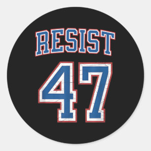 Verzet tegen Trump 47-retro verontruste politieke Ronde Sticker