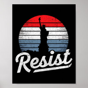 Verzet tegen Vrijheidsbeeld Red de democratie Vrij Poster