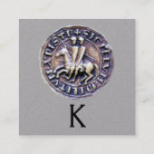 VERZET VAN HET KNIGHTS-TEMPLAR-MONOGRAM grijs papi Vierkante Visitekaartje (Achterkant)