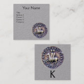 VERZET VAN HET KNIGHTS-TEMPLAR-MONOGRAM grijs papi Vierkante Visitekaartje (Voorkant / Achterkant)