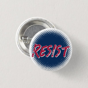 Verzet Weerstand Rood Blauw Aangepast Ronde Button 3,2 Cm