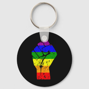 Verzet zich tegen de Fist Rainbow Flag Gay Pride Sleutelhanger