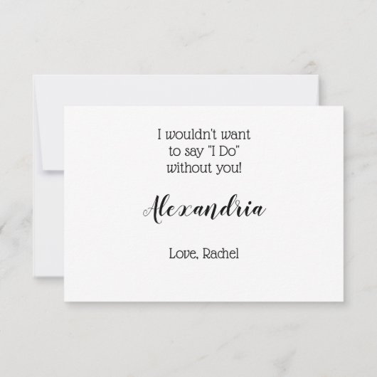 Verzoek om bruidsmeisje te zijn Wil je modern Kaart (Achterkant)