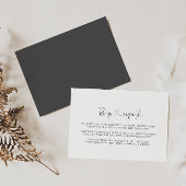 Verzoek om bruiloftsrecept met Love Fancy Script Informatiekaartje