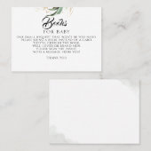 Verzoek om Eucalyptus Goud Groene Babyboeken Visitekaartje (Voorkant / Achterkant)