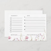 Verzoek om het recept voor vrijgezellenfeest van w informatiekaartje (Voorkant / Achterkant)