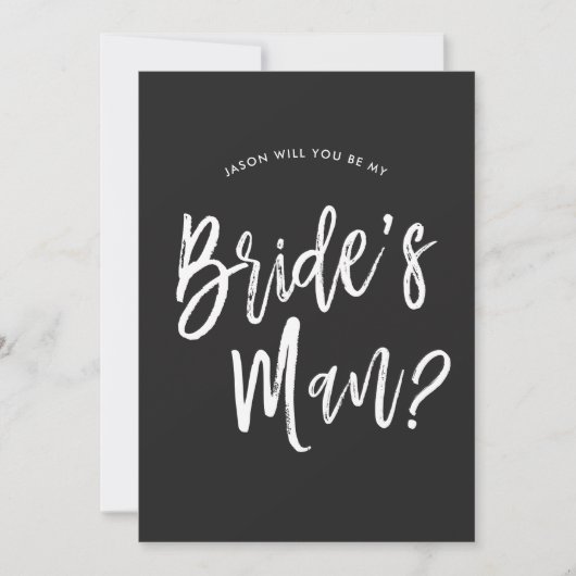 Verzoek om Man van Bride | Zwart script  Kaart (Voorkant)