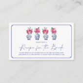 Verzoek om recept voor bruidsshowers in Chinees po Informatiekaartje (Voorkant)