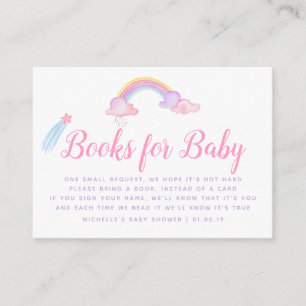 Verzoek om Regenboog Eenhoorn Baby Meisje Shower B Informatiekaartje