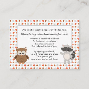 Verzoek van Boek van bos/baby shower Informatiekaartje