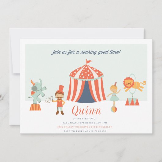 VERZOEK VAN CARNIVAL CIRCUS KIDS BIRTHDAY KAART (Voorkant)