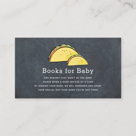 Verzoek van het zwarte Baby shower Taco Chalkboard Informatiekaartje (Voorkant)
