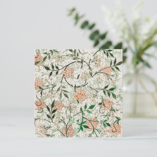 VERZOEK : WILLIAM MORRIS : GROEN JASMINE ONTWERP KAART (Staand voorkant)