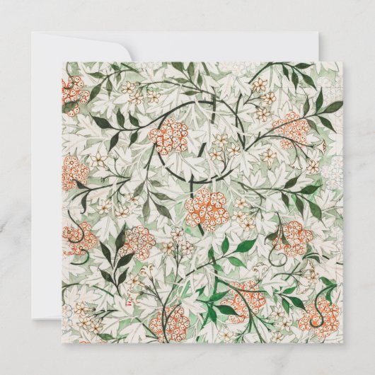 VERZOEK : WILLIAM MORRIS : GROEN JASMINE ONTWERP KAART (Voorkant)