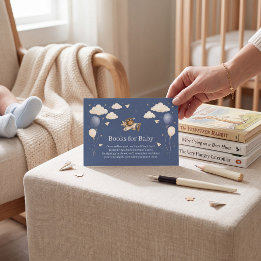 Verzoekkaart voor Navy Blue Teddy Bear Pilot Baby Informatiekaartje