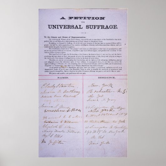 Verzoekschrift over het recht van vrouwen op unive poster (Voorkant)