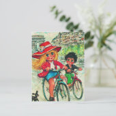 Verzoekschriften tegen Poulbots à vélo 2 Briefkaart (Staand voorkant)