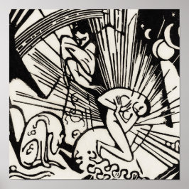 Verzoening door Franz Marc Famous Woodcut Poster