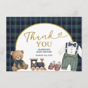 Verzorgde kleine gentleman Baby Shower Bedanktkaar Informatiekaartje
