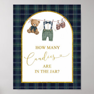 Verzorgde kleine gentleman Baby Shower spelbord Poster