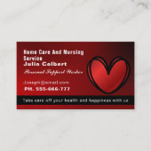 Verzorger Companion Verzorger rode hart profession Visitekaartje (Voorkant)