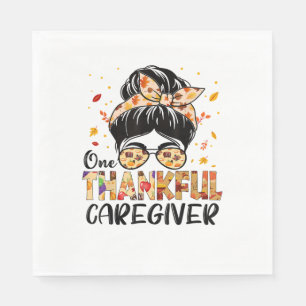 Verzorger een dankbaar rommelige Bun Thanksgiving Servet