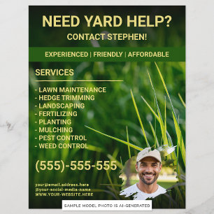 Verzorging Gazon Landschapsarchitect Aangepaste Fo Flyer