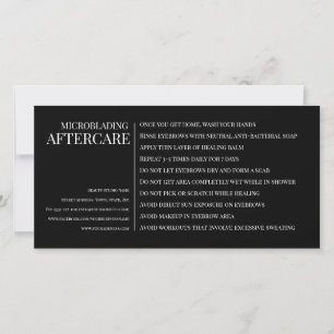 Verzorging na wenkbrauw microblading Zwart horizon Bedankkaart