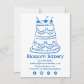 Verzorgingsinstructies voor cake bakkerij bruiloft bedankkaart (Voorkant)