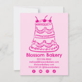 Verzorgingsinstructies voor cake Bakkerij Bruiloft Bedankkaart (Voorkant)