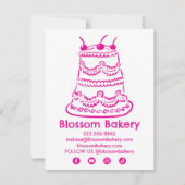Verzorgingsinstructies voor cake Bakkerij Bruiloft Bedankkaart (Voorkant)