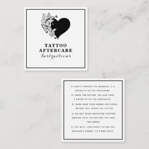 Verzorgingsinstructies voor Heart & Butterfly Tatt Vierkante Visitekaartje