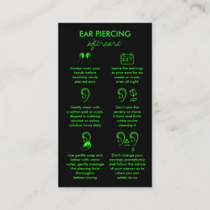 Verzorgingsinstructies voor oor piercing Neon Groe Visitekaartje