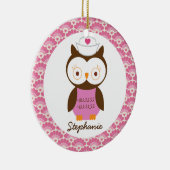 Verzuster Owl Aangepaste Gift Ornament (Rechts)