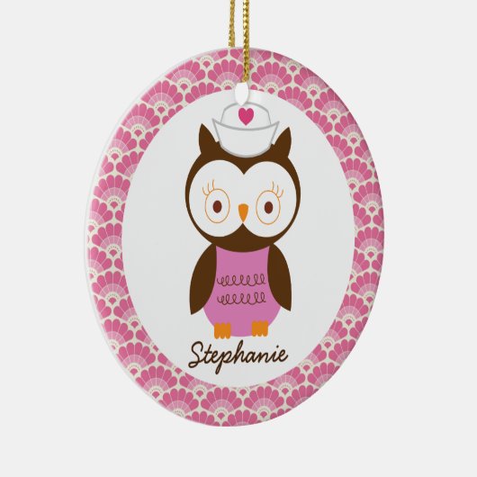 Verzuster Owl Aangepaste Gift Ornament (Rechts)